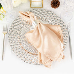 6-Pack Plastic Round Charger Plates 13" in Silver with Peacock Pattern, Exquisite Decorative Dinner Party Charger Tableware